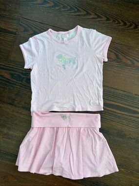 LoveShackFancy rhinestone pink skirt set